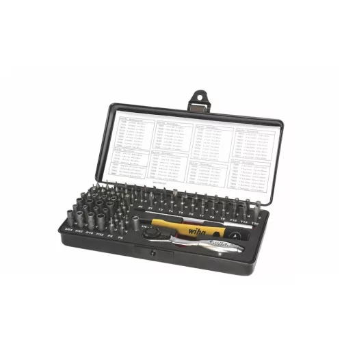 Bit készlet működtető szerszámmal és dugókulcs fejekkel 65 darabos, ESD