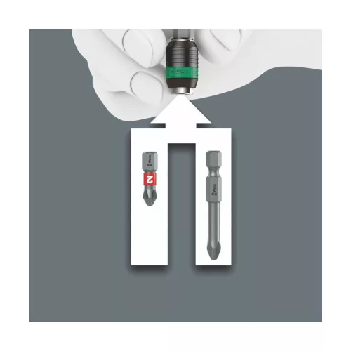 Turbo Kraftform csavarhúzó nyél 1/4 col bitekhez, C 6,3 és E 6,3 gyorsváltó befogóval 6,3