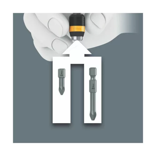 Kraftform csavarhúzó nyél 1/4 col bitekhez, C 6,3 és E 6,3 gyorsváltó befogóval, ESD 6,3 mm