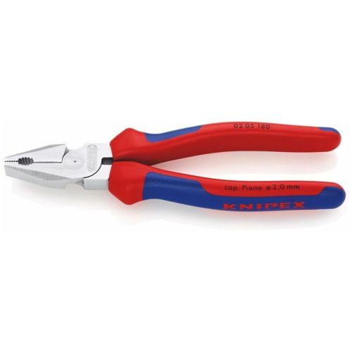 Knipex Erősített kombinált fogó, krómozott, markolattal 180 mm
