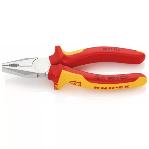Knipex Kombinált fogó, krómozott VDE szerint szigetelt 160 mm