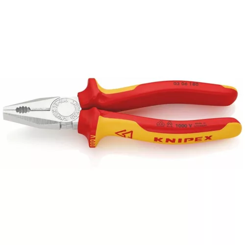 Knipex Kombinált fogó, krómozott VDE szerint szigetelt 180 mm
