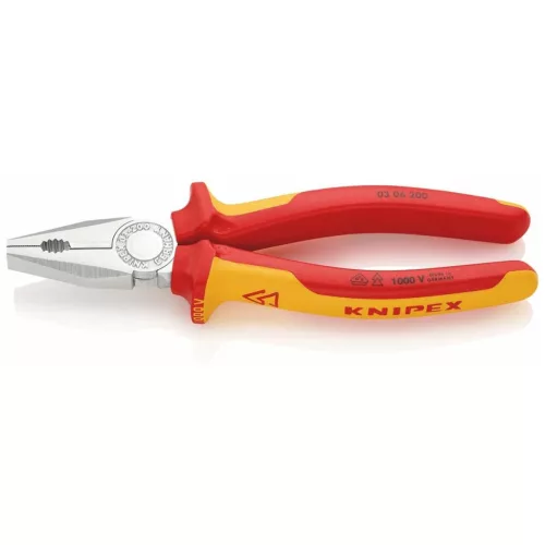 Knipex Kombinált fogó, krómozott VDE szerint szigetelt 200 mm
