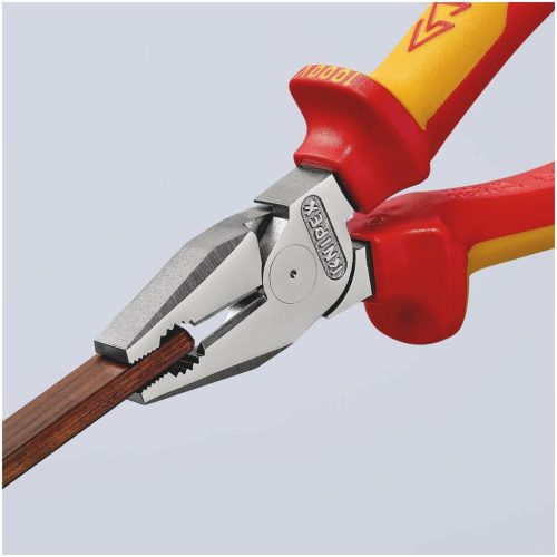 Knipex Erősített kombinált fogó, krómozott VDE szerint szigetelt 180 mm