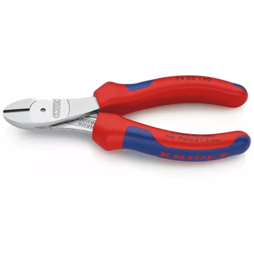 Knipex Erősített oldalcsípőfogó, krómozott, vastag falú markolattal 140 mm