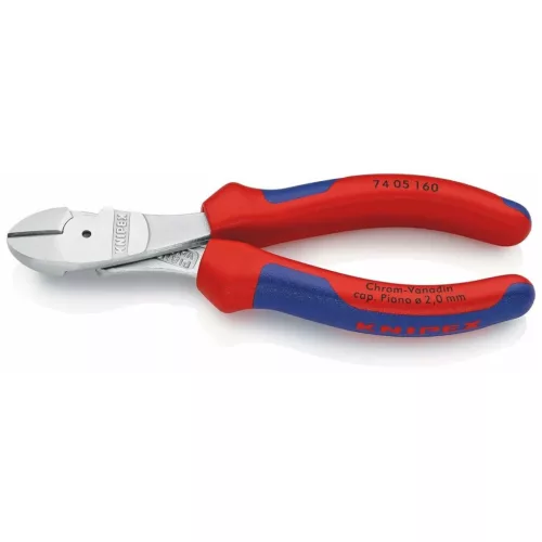 Knipex Erősített oldalcsípőfogó, krómozott, vastag falú markolattal 160 mm