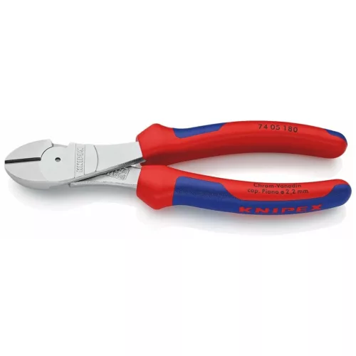 Knipex Erősített oldalcsípőfogó, krómozott, vastag falú markolattal 180 mm