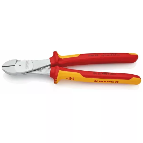 Knipex Erősített oldalcsípőfogó, krómozott VDE szerint szigetelt 250 mm