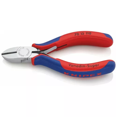 Knipex Műszerész oldalcsípőfogó, krómozott, 2K markolattal 110 mm