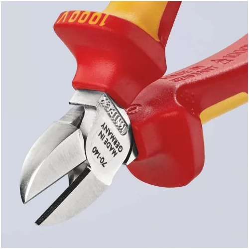 Knipex Oldalcsípőfogó, krómozott VDE szerint szigetelt 140 mm