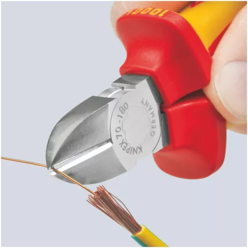 Knipex Oldalcsípőfogó, krómozott VDE szerint szigetelt 180 mm