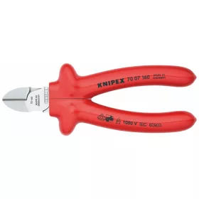   Knipex Oldalcsípőfogó, krómozott VDE merítéssel szigetelt 160 mm