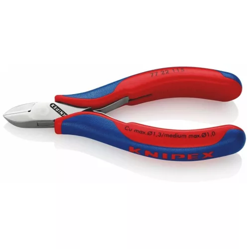 Elektronikai oldalcsípőfogó, tükörfényűre polírozott, kerek fej  115 mm