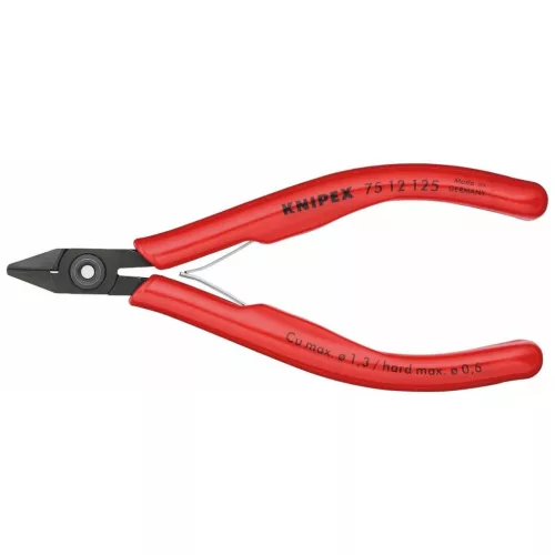 Elektronikai oldalcsípőfogó, hegyes fej huzaltartóval 125H mm