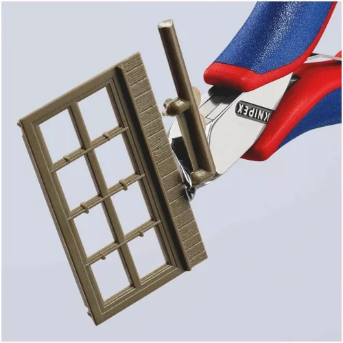 Elektronikai homlokcsípőfogó, tükörfényűre polírozott, 27°-ban hajlított 115 mm