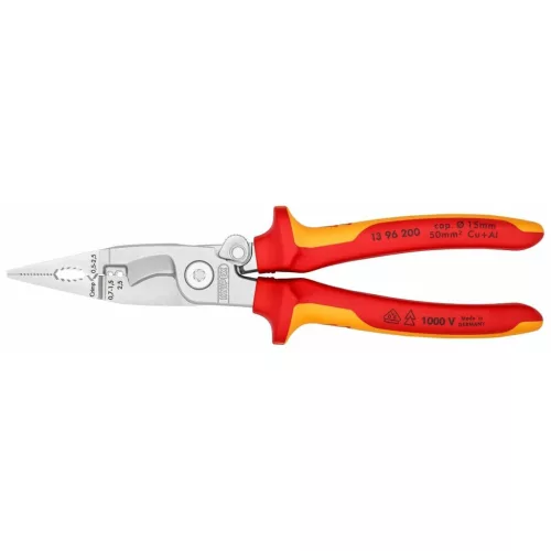 Szerelőfogó nyitórugóval VDE szerint szigetelt 200 mm