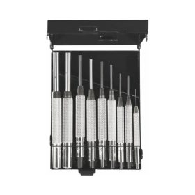   Csapszegkiütő készlet vezetőhüvellyel fém kazettában 9