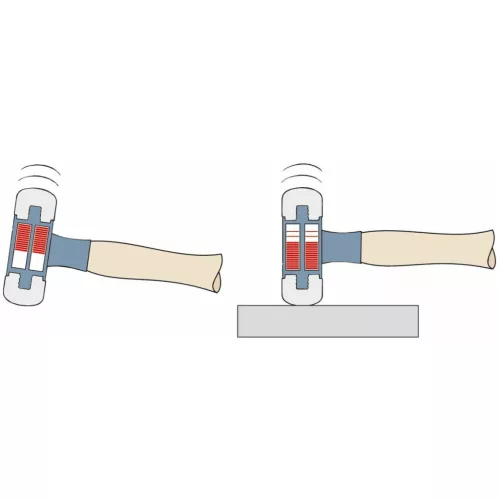 PB Swiss Tools Visszaütésmentes kalapács vörösréz betétekkel Hickory nyél 32 mm