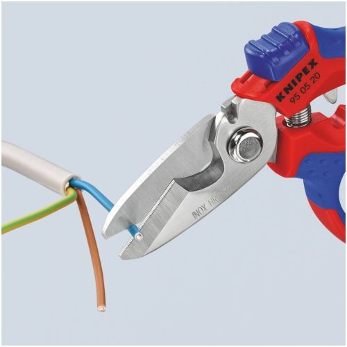 Villanyszerelő olló 2K markolattal és huzalvágóval 160 mm