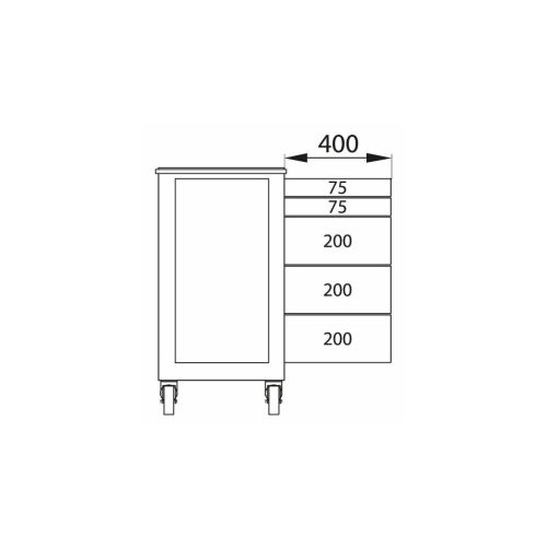 Garant GridLine Műhelykocsi teljesen kihúzható fiókokkal 5