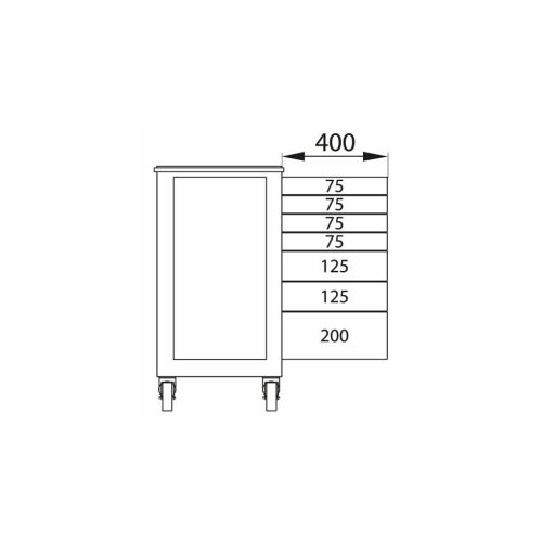 Garant GridLine Műhelykocsi teljesen kihúzható fiókokkal 7