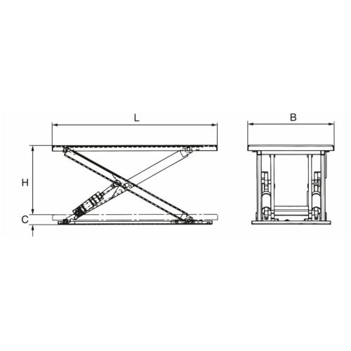 Gurítható emelőasztal  800 kg
