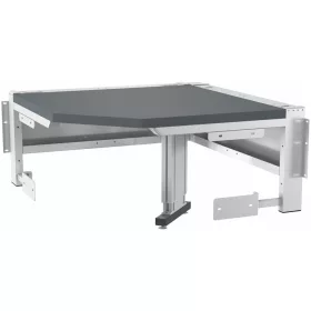   Sarok munkaállomás Workstation eLevel-hez, 1 emelőoszloppal, sötétszürke Eluplan munkalappal