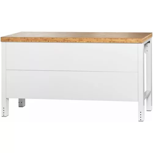 Garant GridLine Vario Basic munkapad, hátfallal, magasság 850 mm, bambusz munkalap 1500 mm