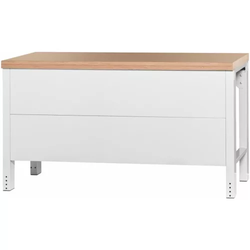 Garant GridLine Vario Basic munkapad, hátfallal, magasság 850 mm, bükk-multiplex munkalap 1500 mm