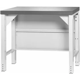   Garant GridLine Vario Basic munkapad, hátfallal, magasság 850 mm, sötét Eluplan munkalap 1000 mm