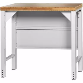   Garant GridLine Vario Basic munkapad, hátfallal, magasság 950 mm, bambusz munkalap 1000 mm