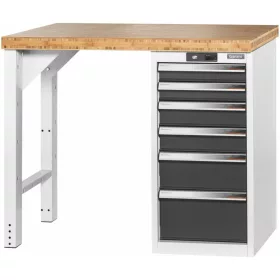   Garant GridLine Vario munkapad 16G házzal, magasság 850 mm, bambusz munkalap 1000/6 mm