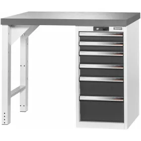   Garant GridLine Vario munkapad 16G házzal, magasság 850 mm, sötét Eluplan munkalap 1000/6 mm