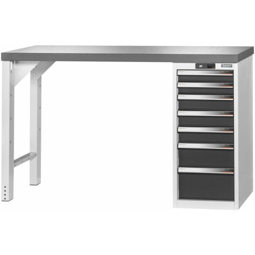 Garant GridLine Vario munkapad 16G házzal, magasság 950 mm, sötét Eluplan munkalap 1500/7 mm