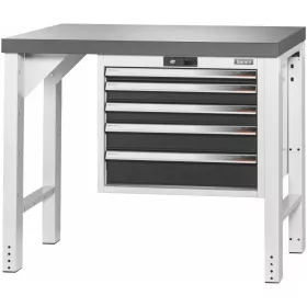   Garant GridLine Vario munkapad 24G házzal, magasság 850 mm, sötét Eluplan munkalap 1000/5 mm