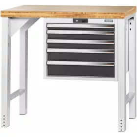   Garant GridLine Vario munkapad 24G házzal, magasság 950 mm, bambusz munkalap 1000/5 mm