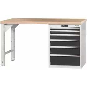   Garant GridLine Vario munkapad 24G házzal, magasság 850 mm, bükk-multiplex munkalap 1500/6 mm