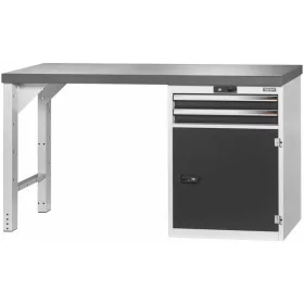   Garant GridLine Vario munkapad 24G házzal, ajtóval, magasság 850 mm, sötét Eluplan munkalap 1500/T2 mm