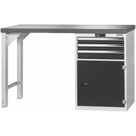   Garant GridLine Vario munkapad 24G házzal, ajtóval, magasság 950 mm, sötét Eluplan munkalap 1500/T3 mm