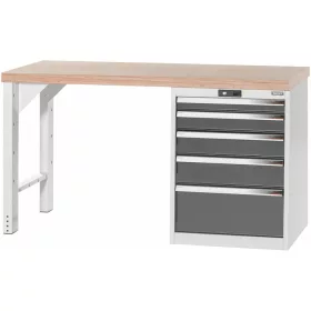   Vario 5S munkapad, 24G ház, magasság 850 mm, bükk-multiplex munkalap 1500 mm