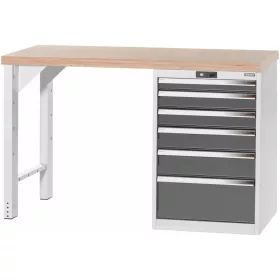   Vario 5S munkapad, 24G ház, magasság 950 mm, bükk-multiplex munkalap 1500 mm