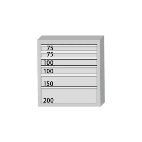 Szerszámszekrény kompletten, fiókokkal 75 kg 800/6A