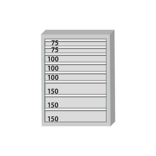 Garant GridLine Szerszámszekrény kompletten, fiókokkal 75 kg 1000/8
