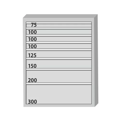 Garant GridLine Szerszámszekrény kompletten, fiókokkal 75 kg 1250/8