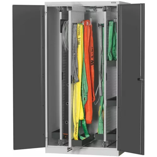 Perforált falas függőleges szekrény lemezes szárnyas ajtókkal 2000 mm