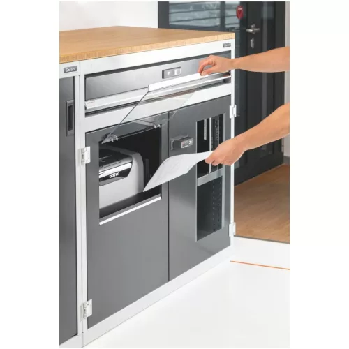 Garant GridLine Számítógépes munkaállomás nyomtatófedéllel, gurítható IT