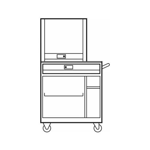 Garant GridLine Számítógépes munkaállomás nyomtatófedéllel, gurítható DE