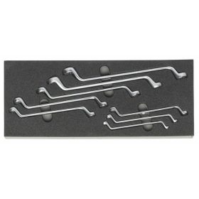 Kettős csillagkulcs készlet, hajlított  8