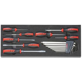 Hajlított hatszögkulcs / csavarhúzó készlet  17