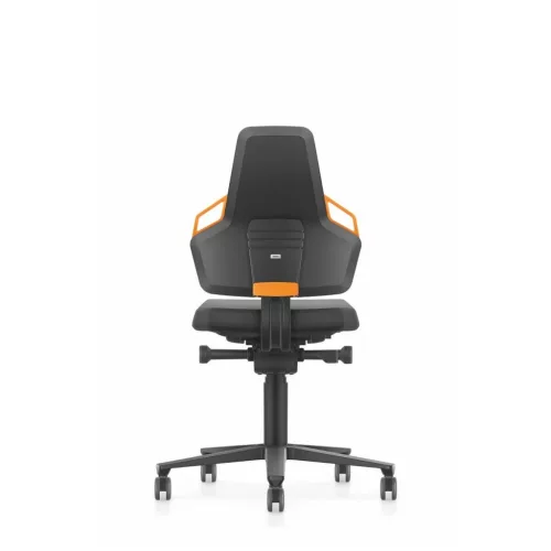 Munka forgószék, szövetkárpit, kerekekkel, alacsony BLACK